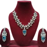 Blue Set with Pearl Work