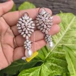 Black rose gold earrings