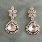 Silver kundan tops