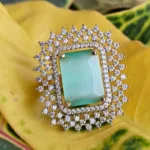 Mint ring with golden base